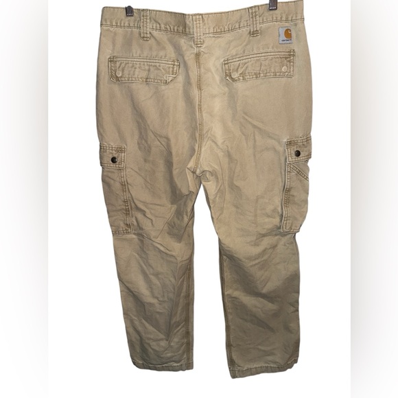 Carhartt Cargo Carpenter Pocket Pants 36 x 30 Khaki Mens Relaxed Fit - Picture 4 of 10